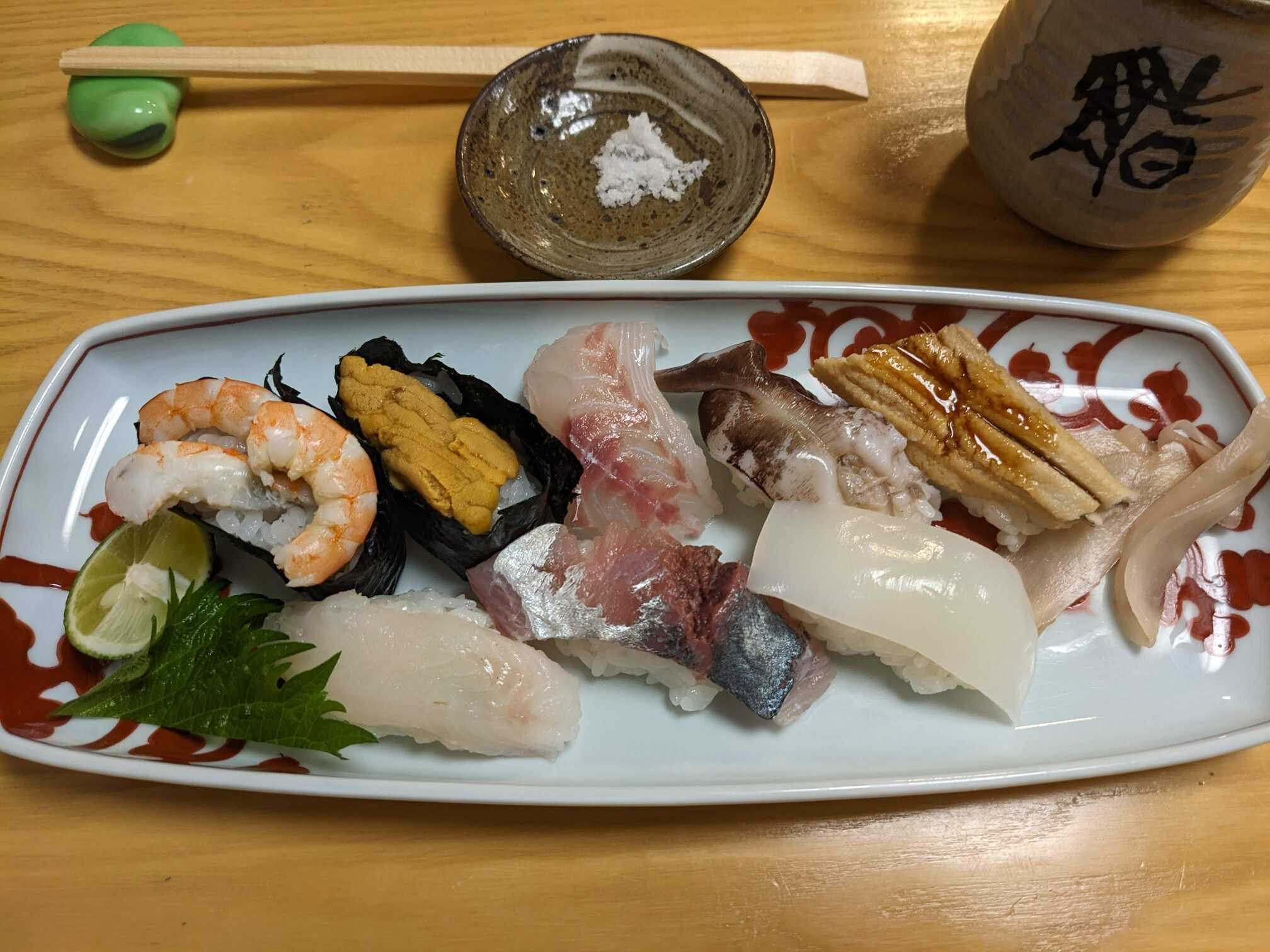 Nigiri plate with regional specialties